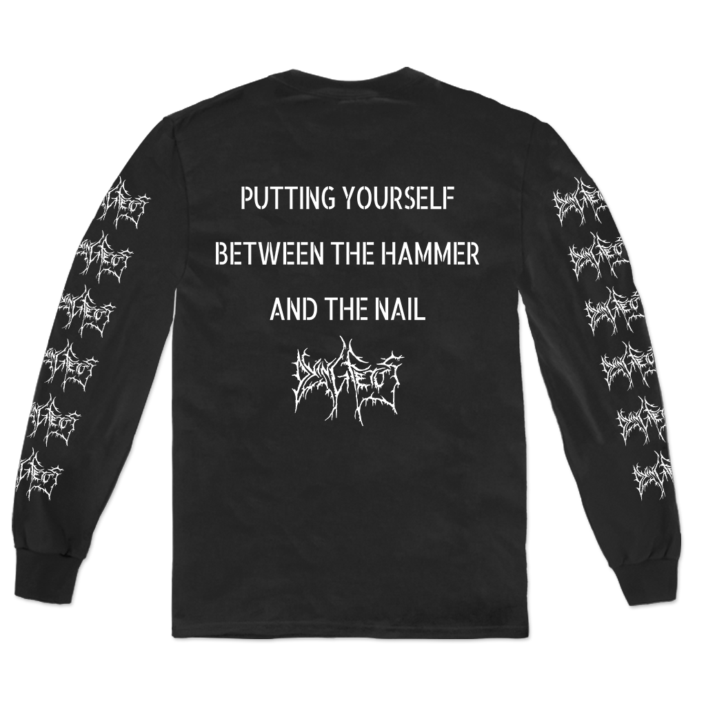 PREORDER Dying Fetus's "Hero's Grave" Veterans day design, printed on the front, back and both sleeves of a black Gildan Longsleeve.