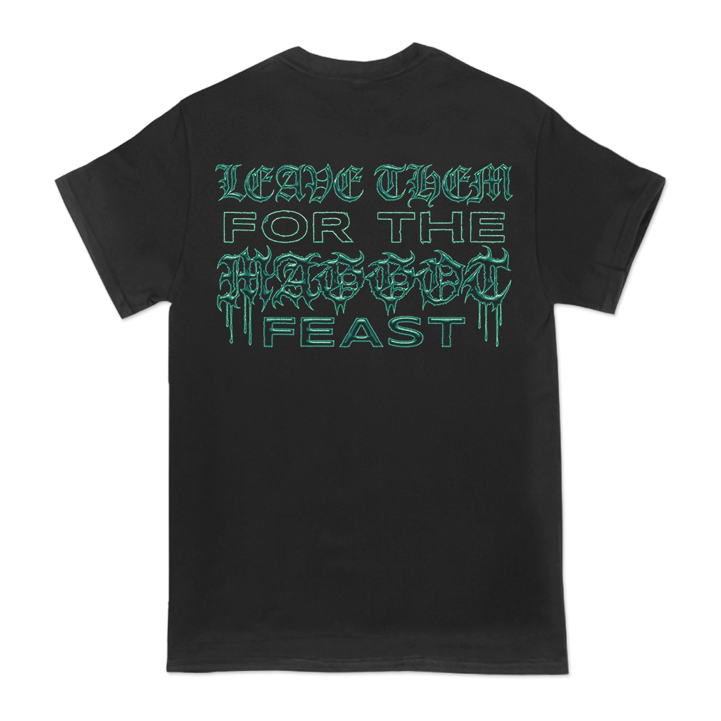 Dying Fetus's "Throw Them In The Van" design, printed in full color on the front and back of a black Gildan tee.
